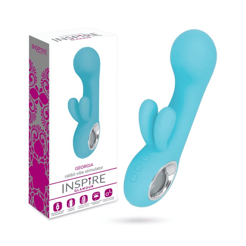 Vibrador Femenino Punto G y Clítoris Turquesa GEORGIA - INSPIRE GLAMOUR