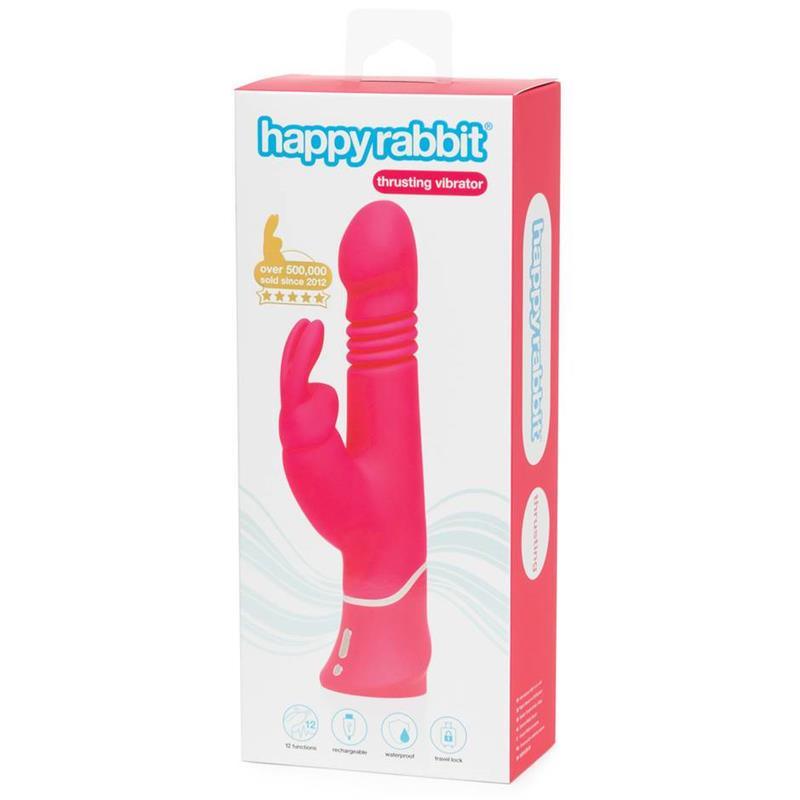 Vibrador Femenino THRUSTING REALISTIC USB ROSA HAPPY RABBIT