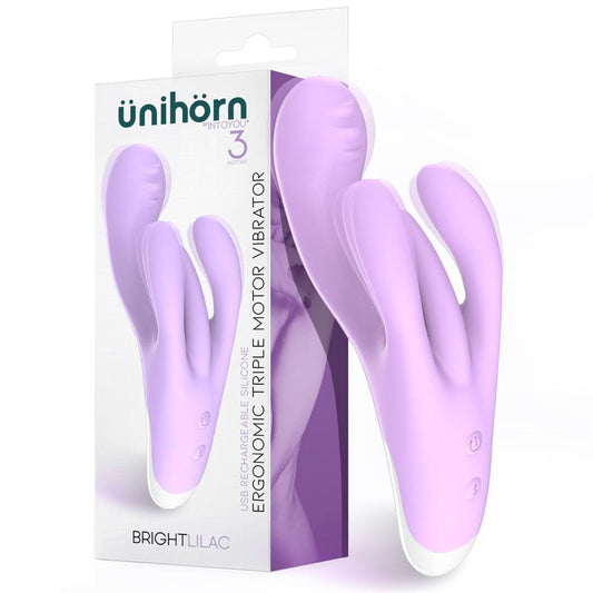 Vibrador Femenino Triple Motor Ergónomico USB SILICONA ÜNIHÖRN BRIGHTLILAC