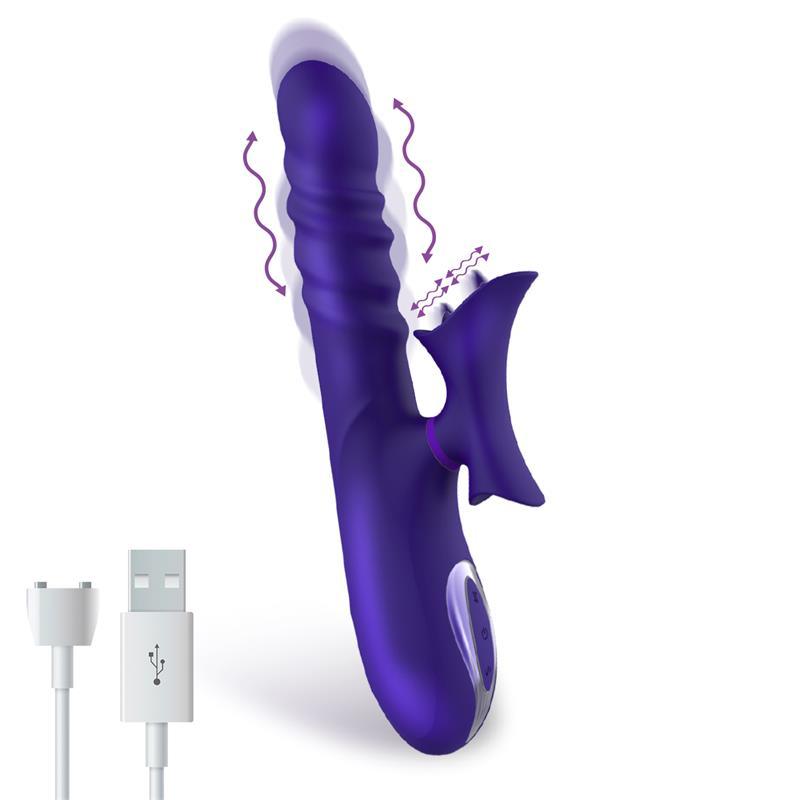 Vibrador Función Telescópica Ondulante y Lengua USB ACTION NO. FOURTEEN