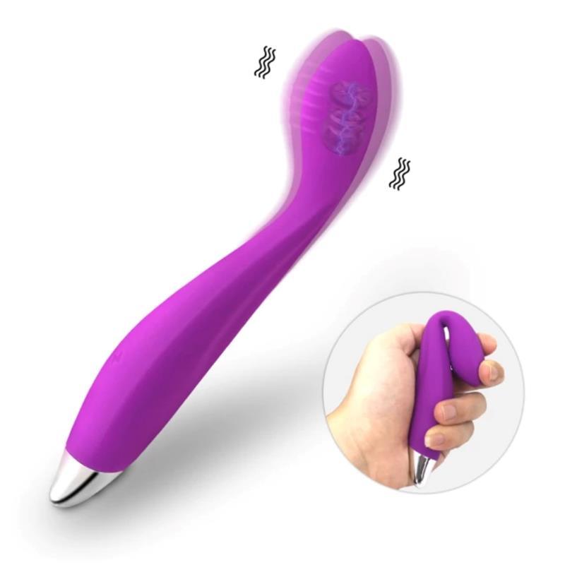 Vibrador Hiper Flexible PUNTO G USB MAGNÉTICO SILICONA ACTION NO. TEN