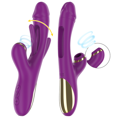 Vibrador Multifunción Recargable Con Lengua y Succionador ATENEO-INTENSE