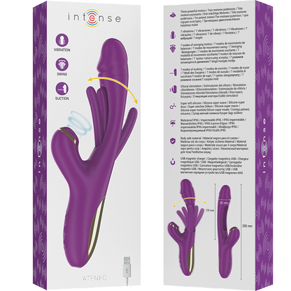 Vibrador Multifunción Recargable Con Lengua y Succionador ATENEO-INTENSE