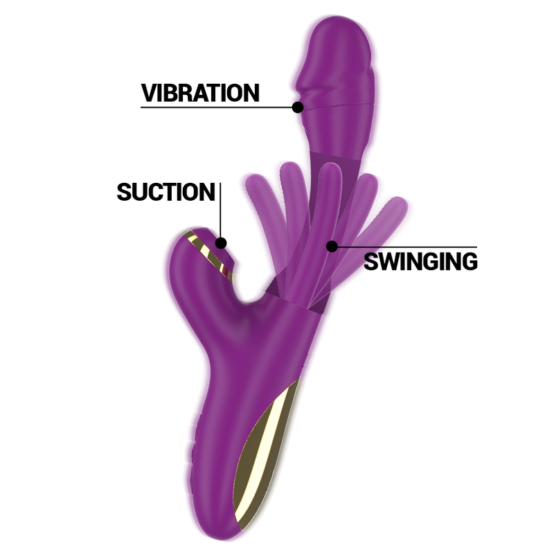 Vibrador Multifunción Recargable Con Lengua y Succionador ATENEO-INTENSE