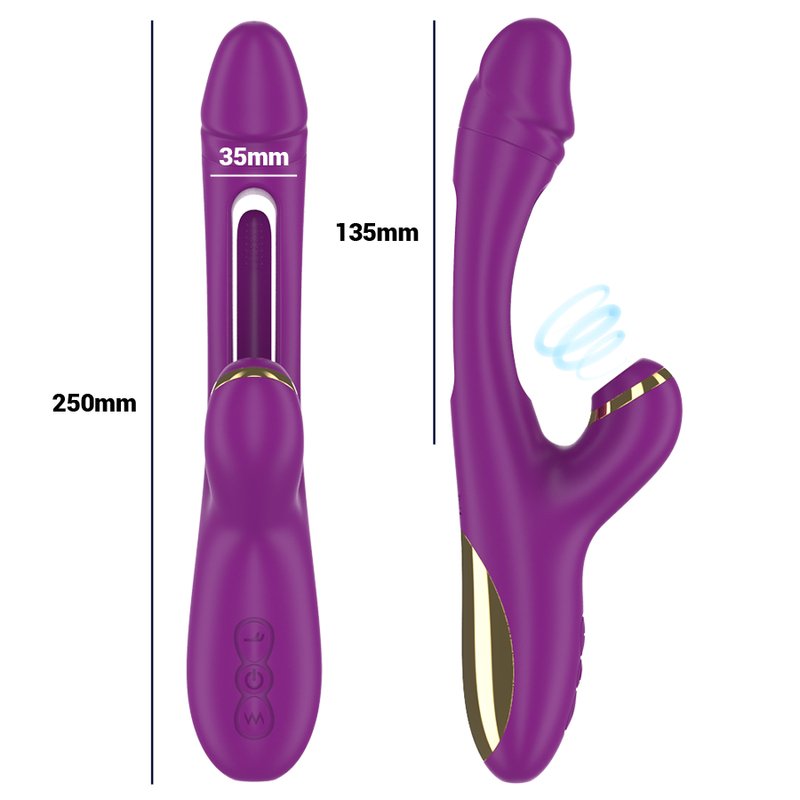 Vibrador Multifunción Recargable Con Lengua y Succionador ATENEO - INTENSE