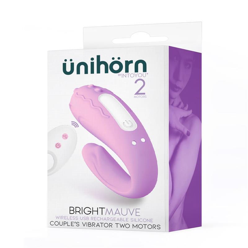 Vibrador Para Parejas Doble Motor Control Remoto USB SILICONA ÜNIHÖRN BRIGHTMAUVE