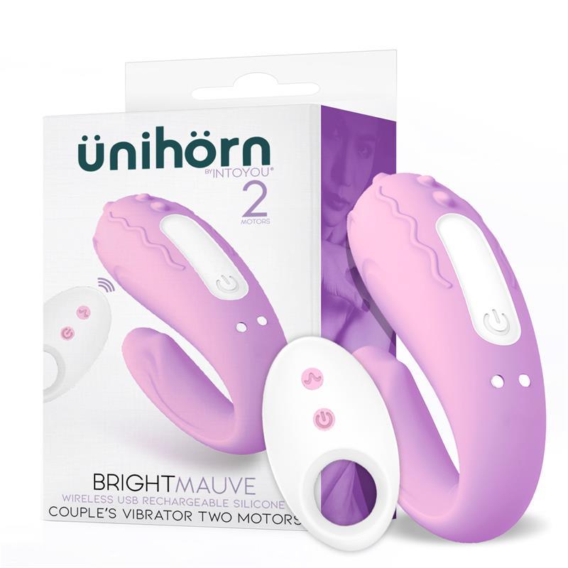 Vibrador Para Parejas Doble Motor Control Remoto USB SILICONA ÜNIHÖRN BRIGHTMAUVE