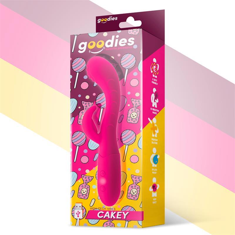 Vibrador Punto G Conejito USB SILICONA FUCHSIA GOODIES CAKEY