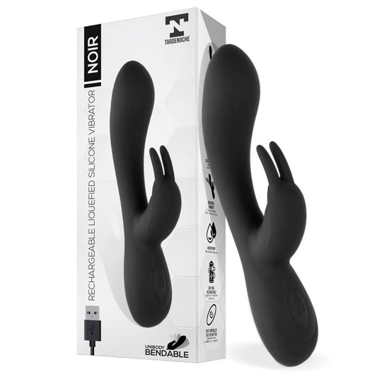 Vibrador Silicona 2 Motores USB TARDENOCHE NOIR