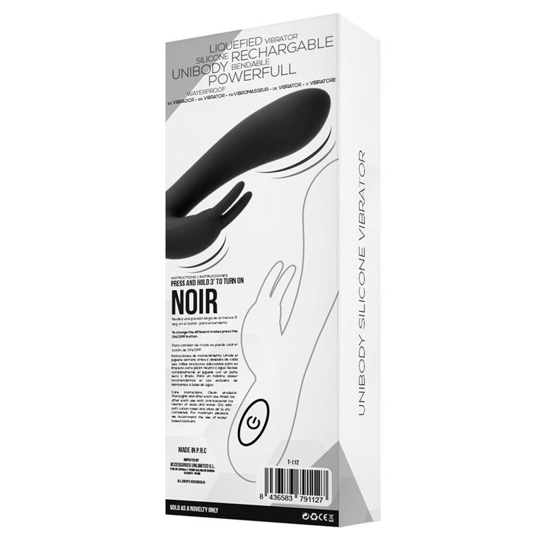 Vibrador Silicona 2 Motores USB TARDENOCHE NOIR