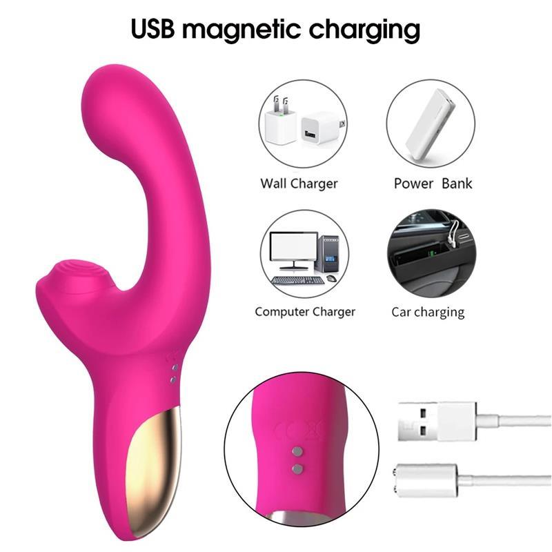 Vibrador Triple Función Con Finger y Pulsación TAPPING ACTION VOLSE