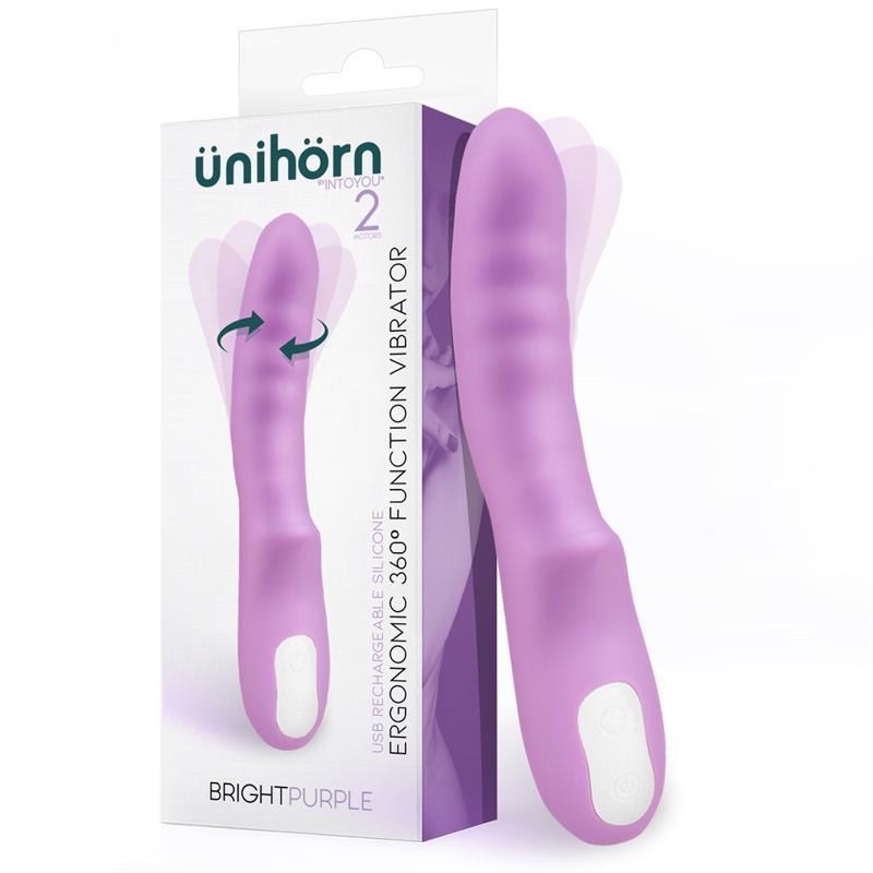 Vibrador y Rotador Doble Motor 360º USB SILICONA ÜNIHÖRN BRIGHTPURPLE