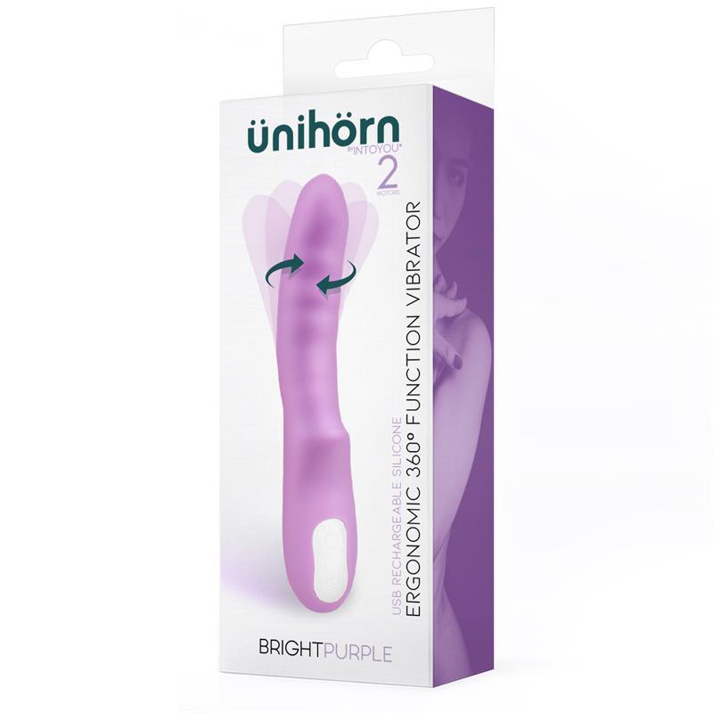 Vibrador y Rotador Doble Motor 360º USB SILICONA ÜNIHÖRN BRIGHTPURPLE