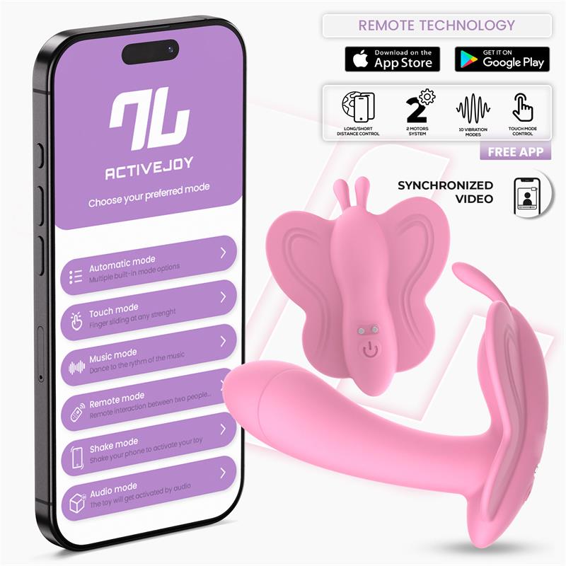 Estimulador clítoris y punto g Mariposa con App INTOYOU APP SERIES Wingy rosa